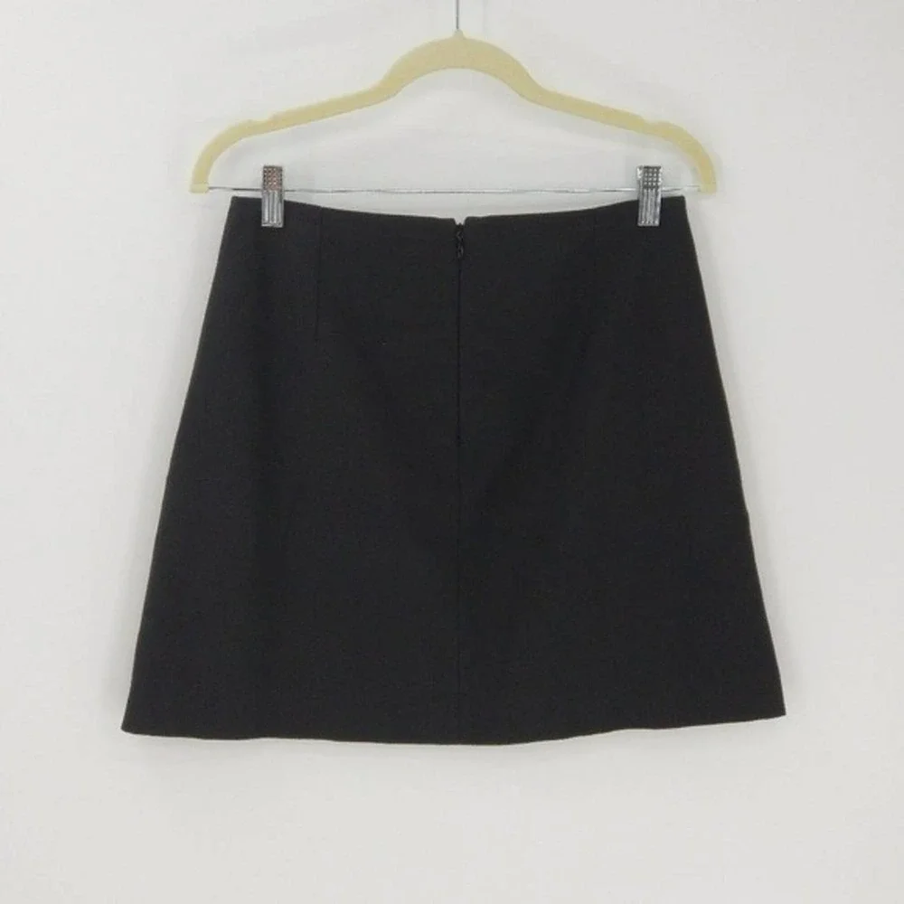 Stella McCartney Black Embroidered Flower Detail Mini A-Line Skirt Size Medium